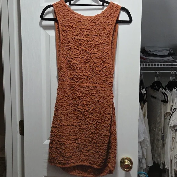 Free People Scarlett Smocked Cutout Mini Dress | Size Small - Picture 3 of 4